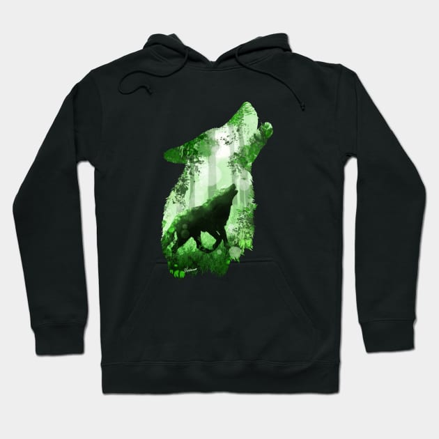 Evergreen Wolf Hoodie by DVerissimo